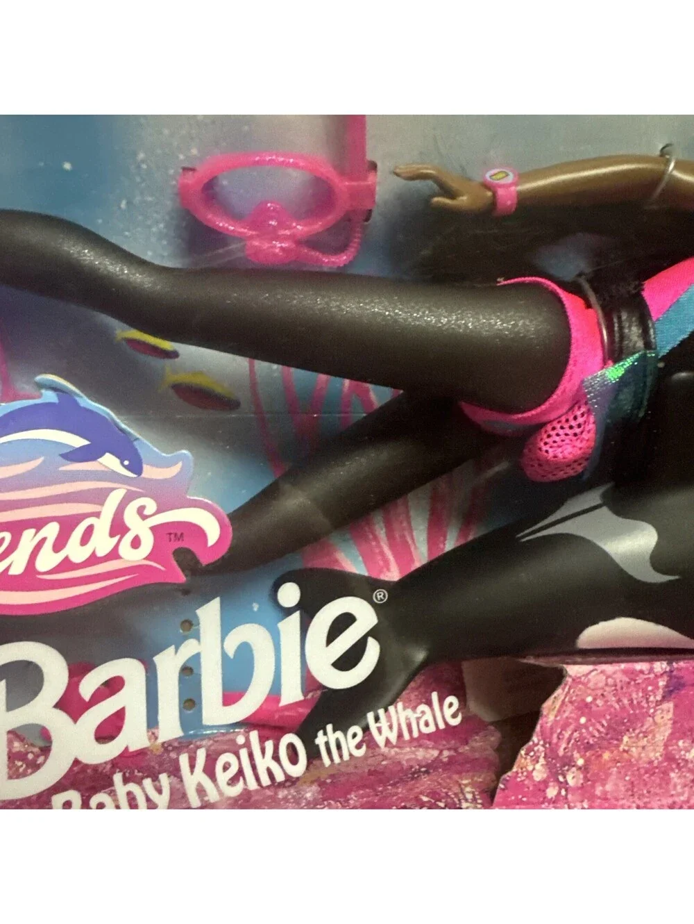 1996 Barbie Ocean Friends Baby Keiko the Whale African American Doll #15429